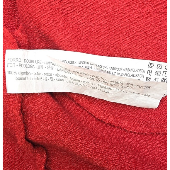 ZARA Women's Small Red Open Hoodie Cardigan Sweater -1813 - Picture 5 of 7